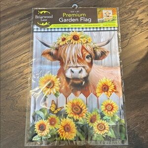 Briarwood Lane Highland Cow & Fowers Garden Flag,fade resistant,all weather
